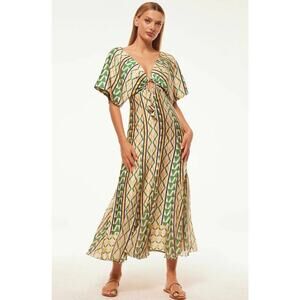 NEW NWT MISA Los Angeles Irena Dress in Limoncello Geo Mix size Small